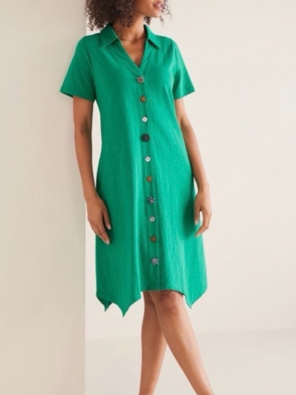 Soft Surroundings Danielle Button Knit Dress